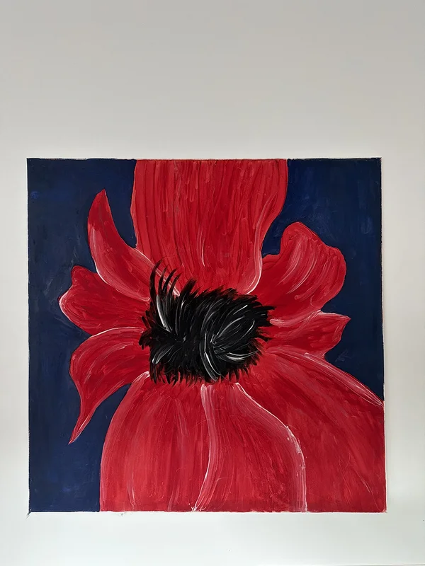 Akrylmålning Crimson Awakening av Maria S