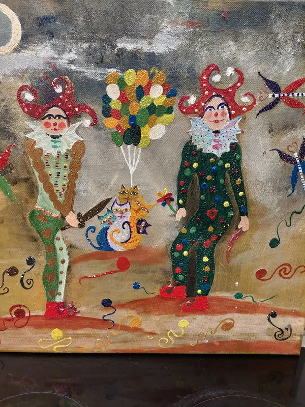 Akrylmålning Harlekinen av Marcus Humberto Betancourt Hernandez
