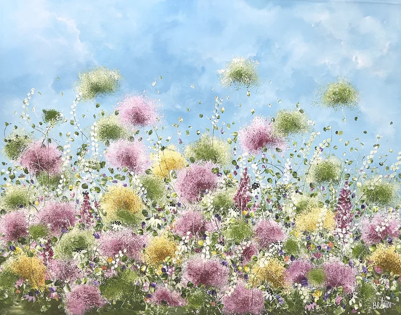 Akrylmålning Bloom Fragment av Anna Artistockholm Brandt