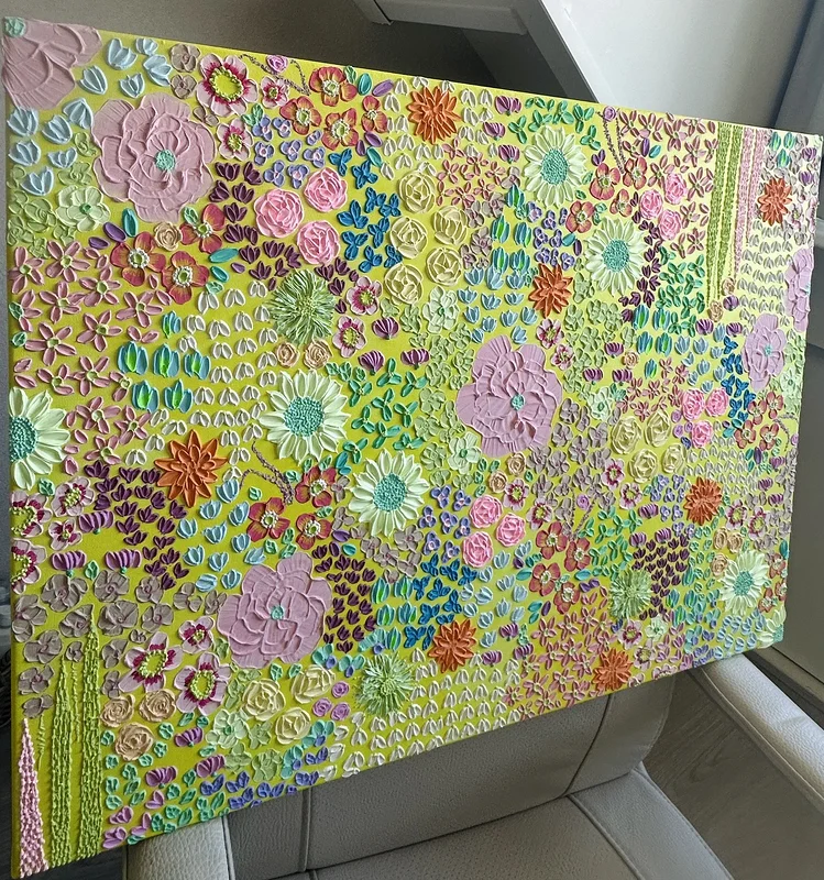 Akrylmålning "When Life Gives You Lemons, Bloom" Original Wall Art 4500 Kr av Vidhi Saxena