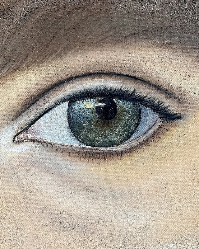 Oljemålning Ocean Eyes av Isabella Hawliczek Binkowska