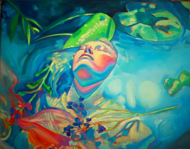 Oljemålning Ophelia av Nicole Viviani