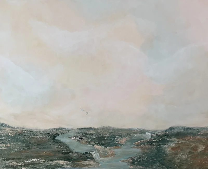 Akrylmålning Mellan himmel och vatten av Désirée Bognäs