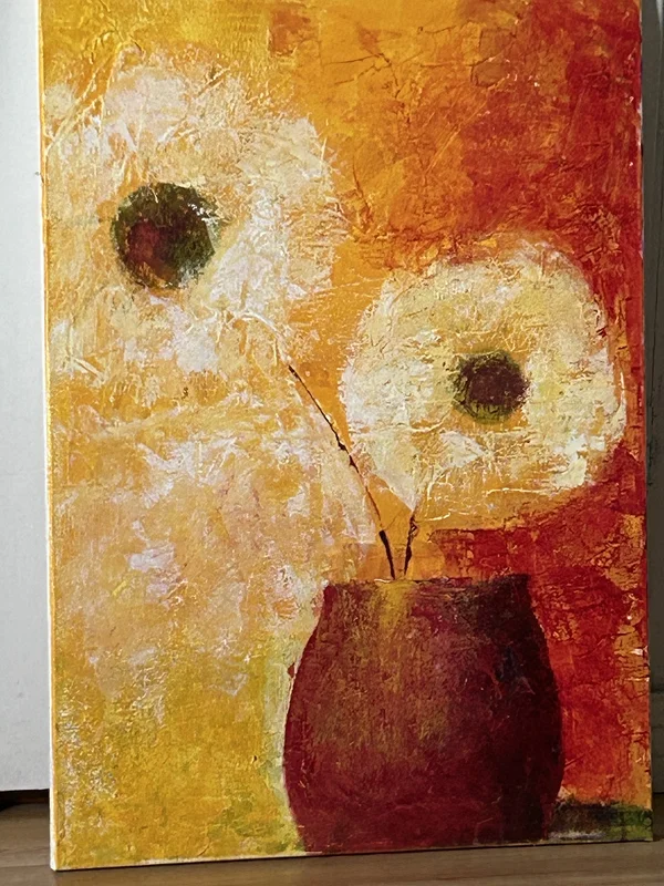 Akrylmålning Blomster av Birgitta Halvarsson