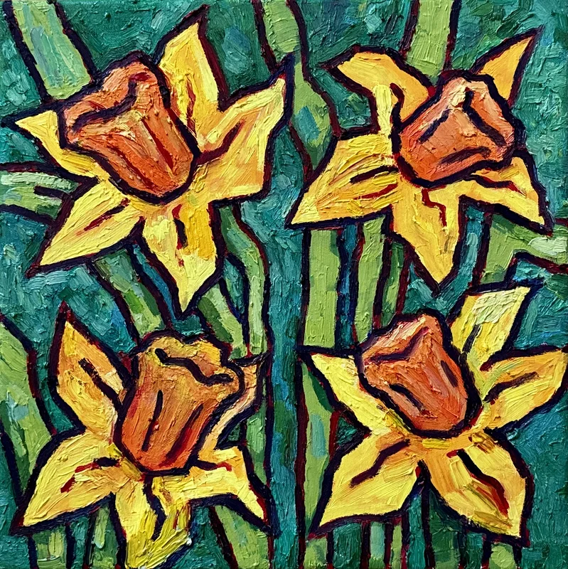 Oljemålning Daffodils av Ekaterina Dutkevich
