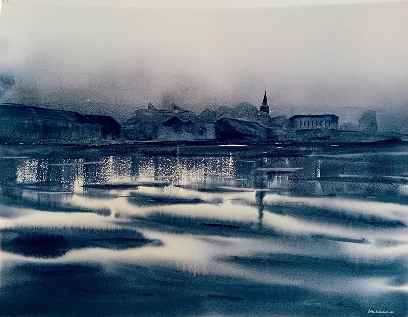 Akvarell Koppardalen av Lotta Andersson