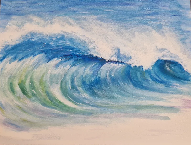 Akvarell Wave 2 av Anna Maria Puig Molina