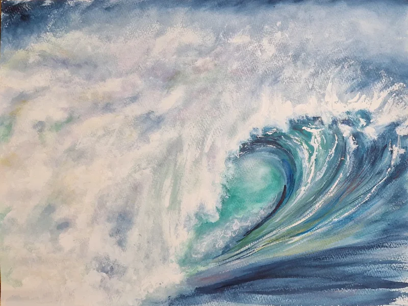 Akvarell Wave 3 av Anna Maria Puig Molina