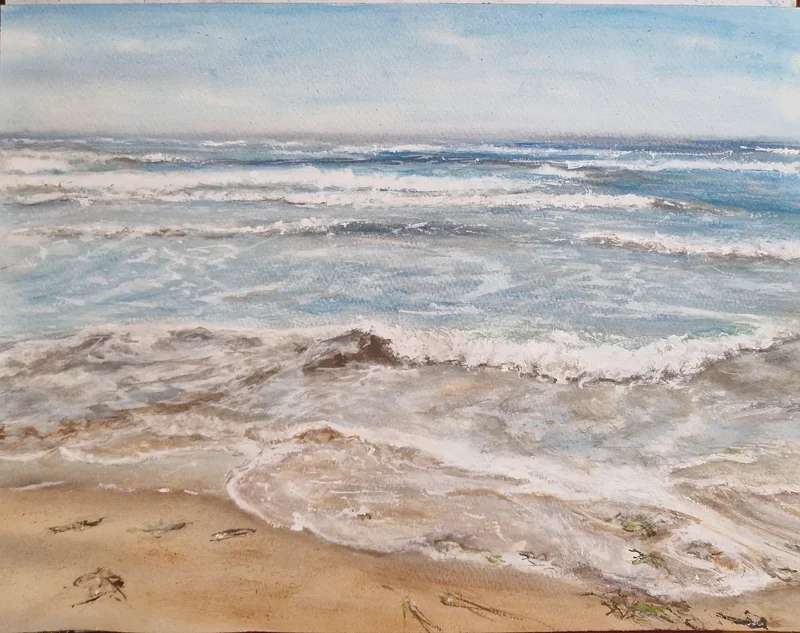 Akvarell Halmstad beach av Anna Maria Puig Molina