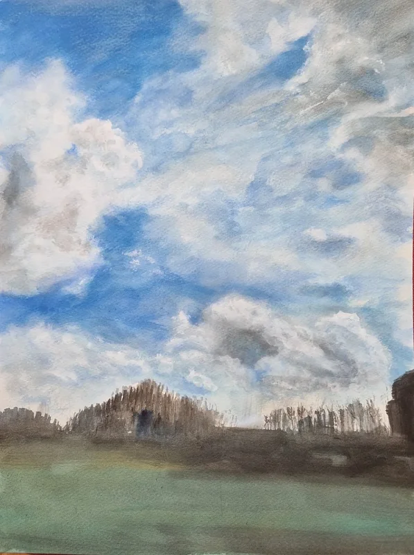 Akvarell Oxie sky av Anna Maria Puig Molina