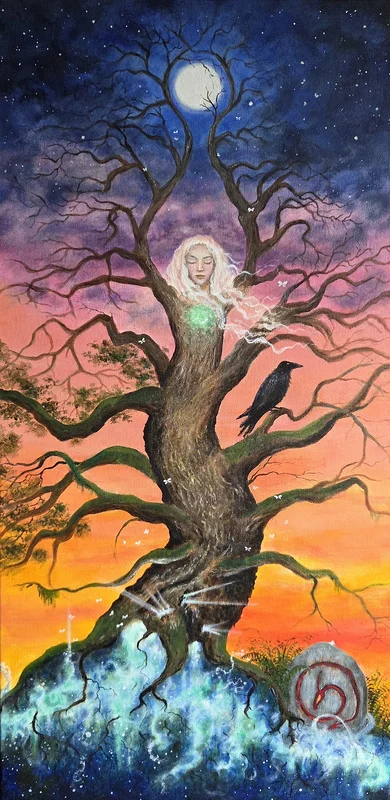 Akrylmålning Tree Spirit av Catharina Holmberg