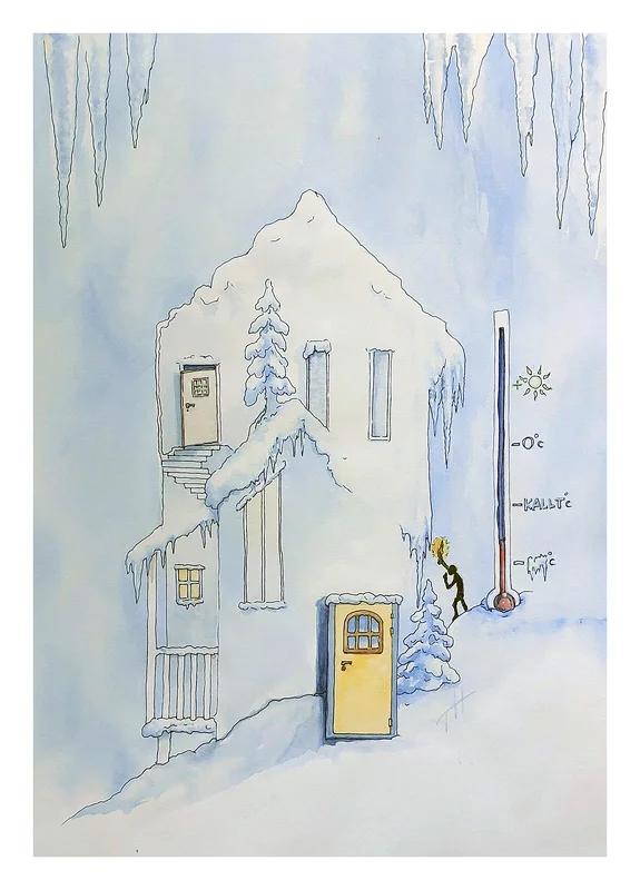 Akvarell Vinter av Thomas Hedén