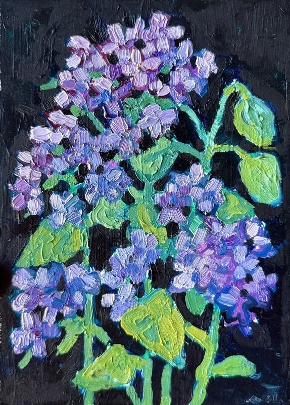 Oljemålning Blomma miniatyr av Ekaterina Dutkevich