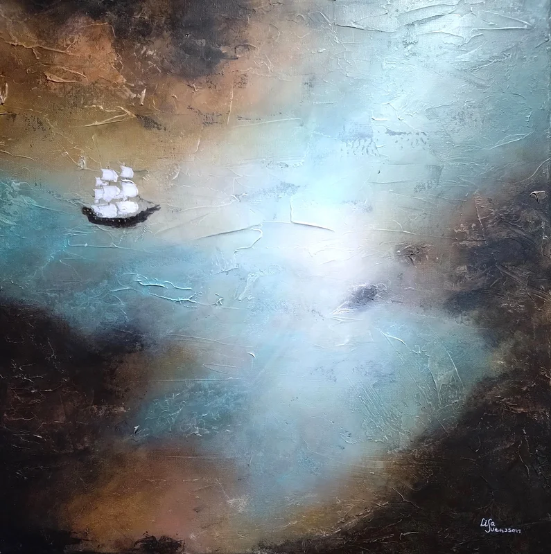 Akrylmålning "The voyage" av Lisa Svensson