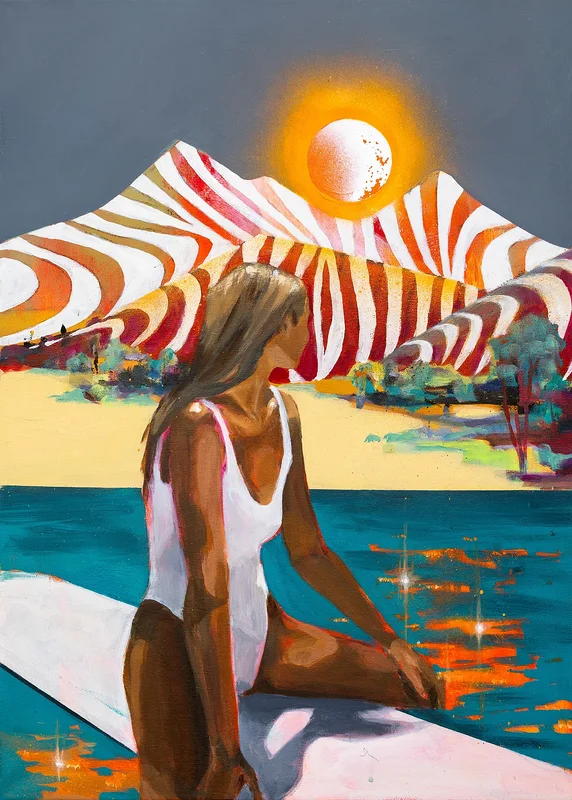 Akrylmålning "SURF" av Jennie Levina