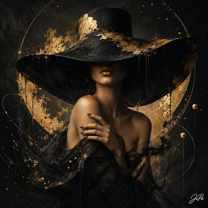 Oljemålning Dark Fantasy with Golden Details av Jimmy Persson