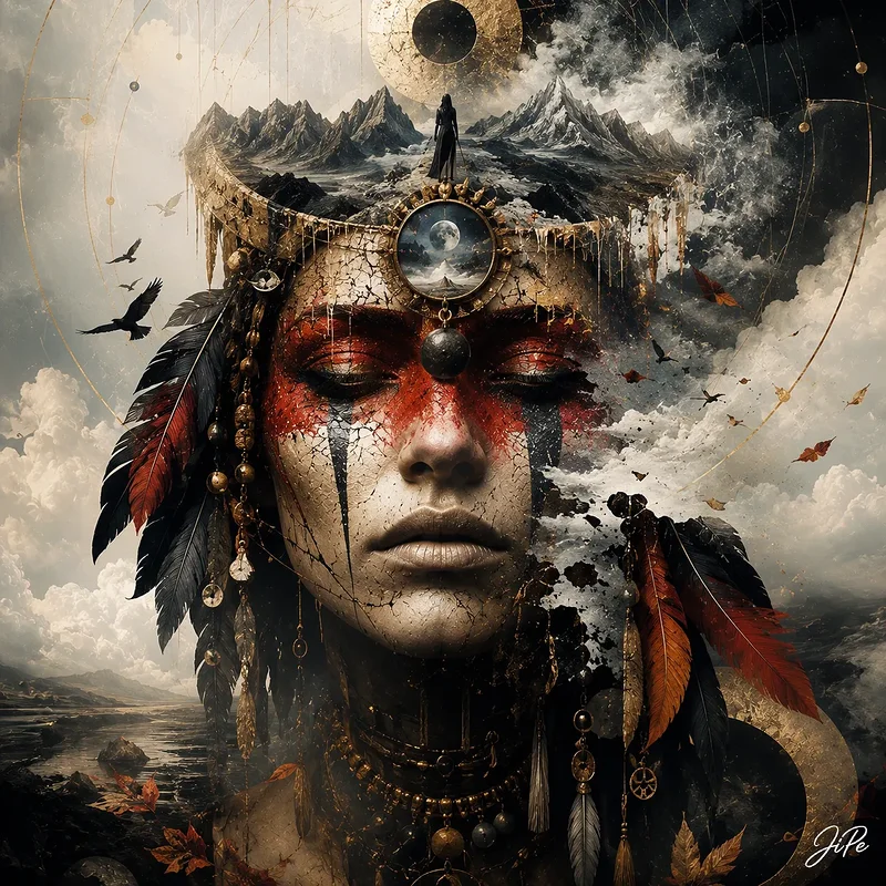 Oljemålning Dreamlike Portrait of a Goddess av Jimmy Persson