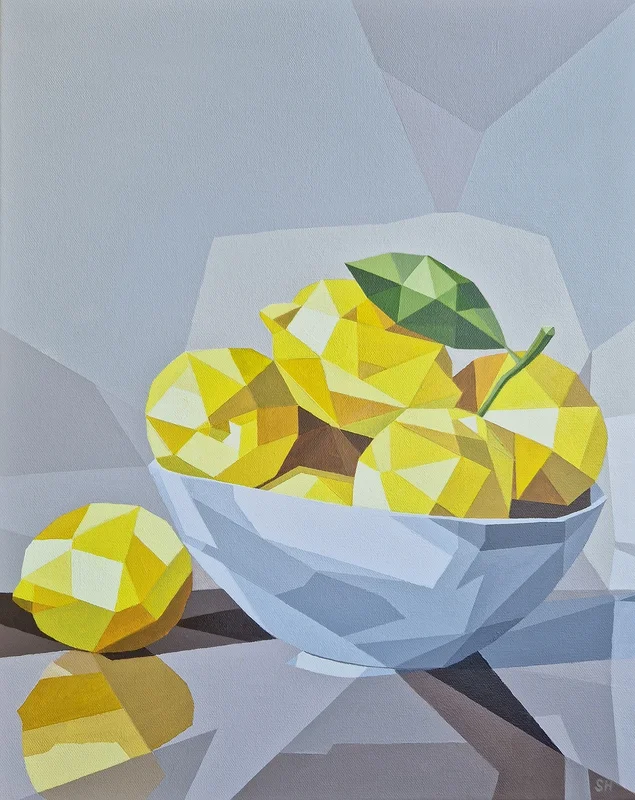 Akrylmålning Citronljus av Susanne Hagemark