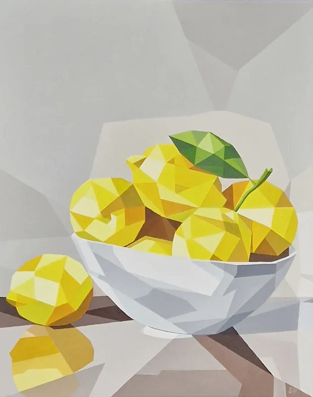 Akrylmålning Citronljus av Susanne Hagemark