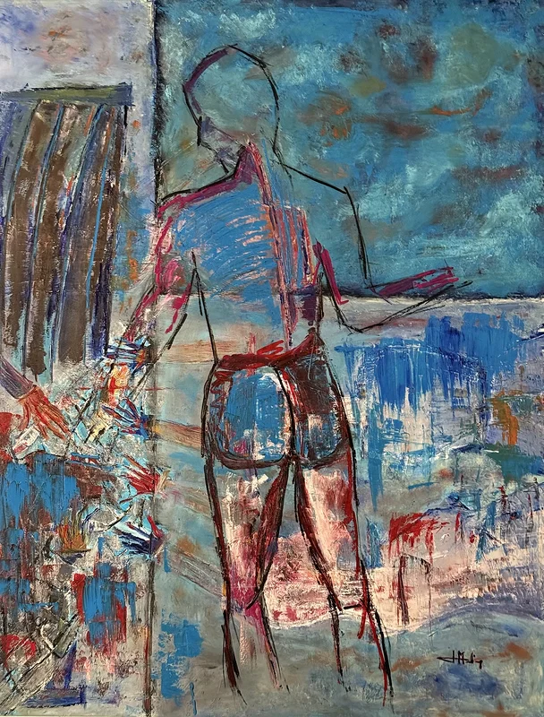 Oljemålning Histȯries de pescadors (stories of fishermen). av Joao Medina