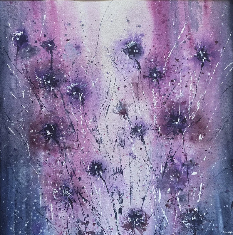 Akvarell Sparkling Botanicals av Pernilla Carlsson