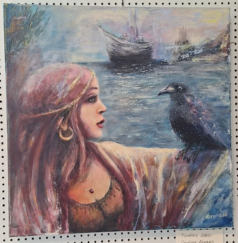 Akrylmålning Piratens dotter av Caroline Abrams