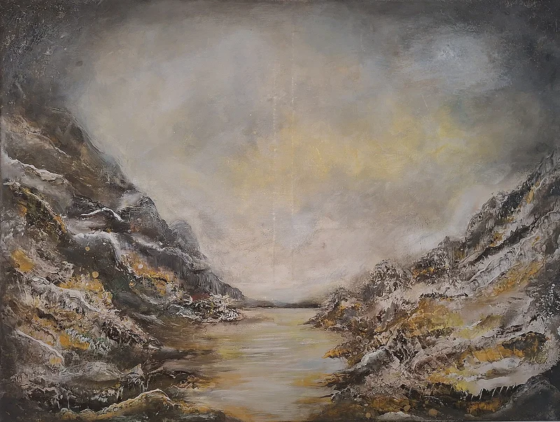 Akrylmålning The cove av Stephanie Blomqvist