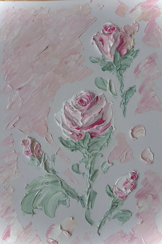 Akrylmålning Rosor med känsla av Anna-Maria Andersson