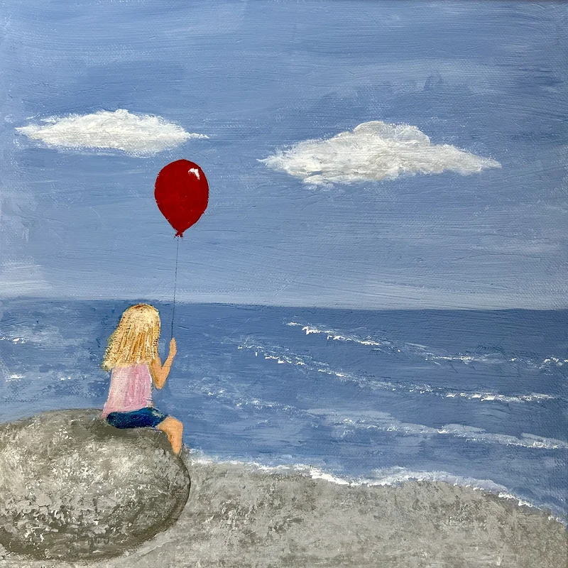 Akrylmålning Free like the ocean av Monica Österdahl