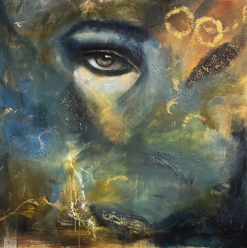 Akrylmålning Beauty is in the eye of the beholder av Janet Sandertoft