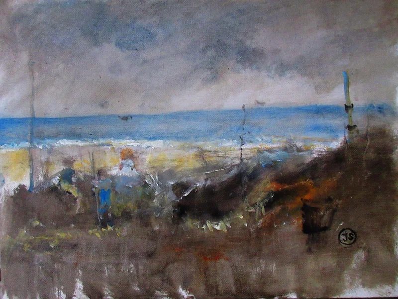 Oljemålning Leisure by the sea 2 av Jan Söderman
