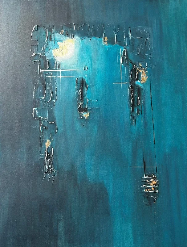 Ocean Haven - modern abstrakt tavla av Marina Englund Art