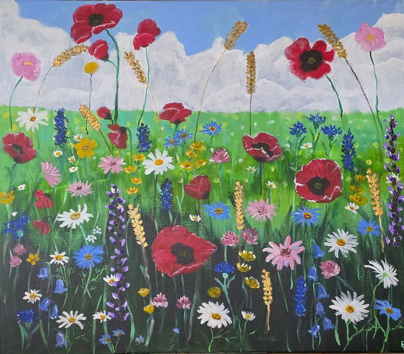 Akrylmålning Sommaräng av Eira Art