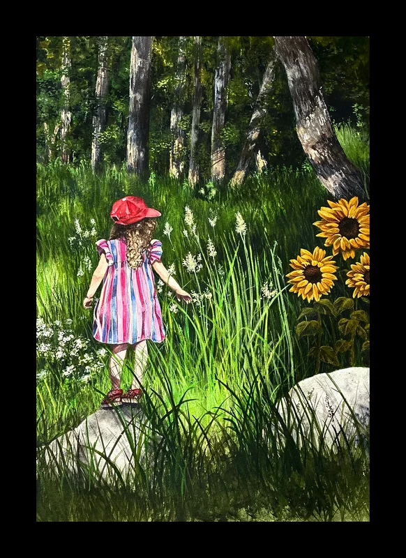 Akvarell Do you also hear voices in the forest ? av Ewah Holmberg