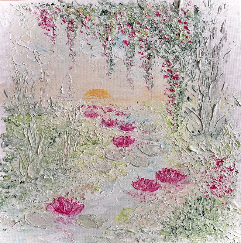 Akrylmålning Midsommarnatt av Anna-Maria Andersson