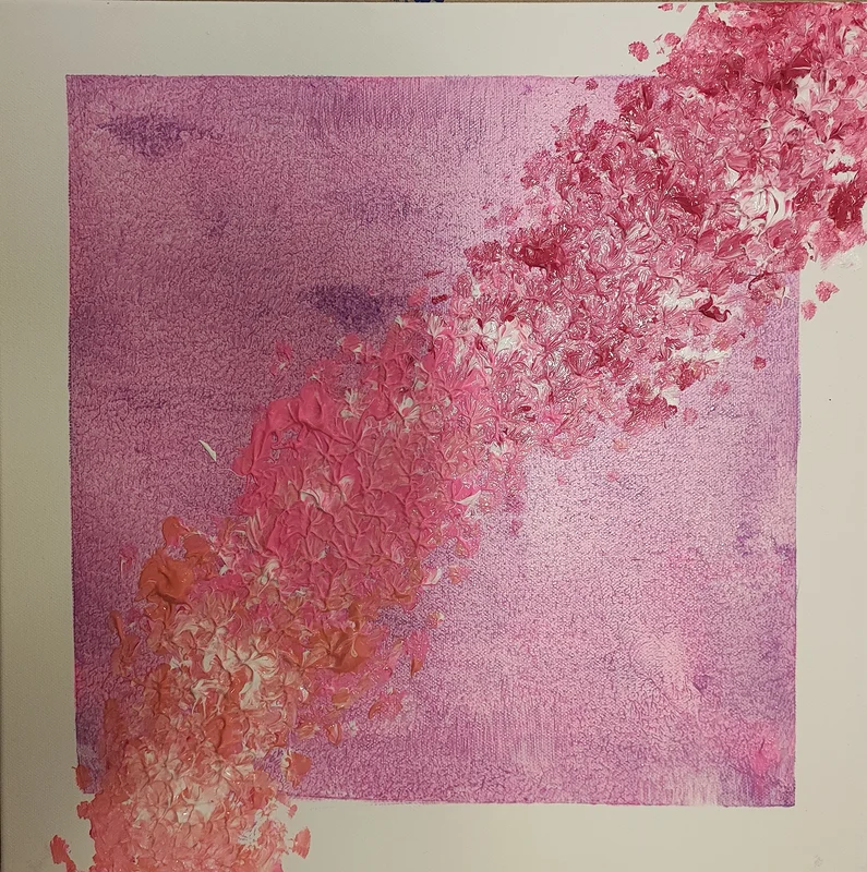 Akrylmålning Pink sorbet av Sandra Petersson