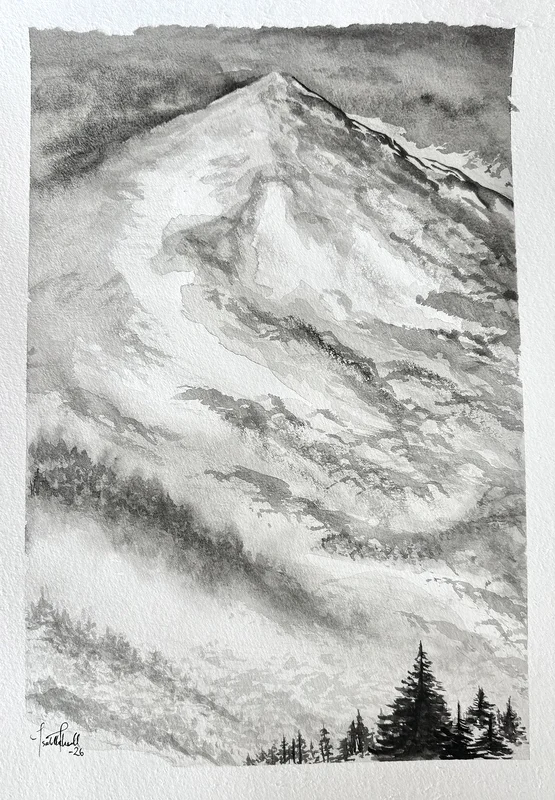 Akvarell Quiet between av Isabella Thorsell