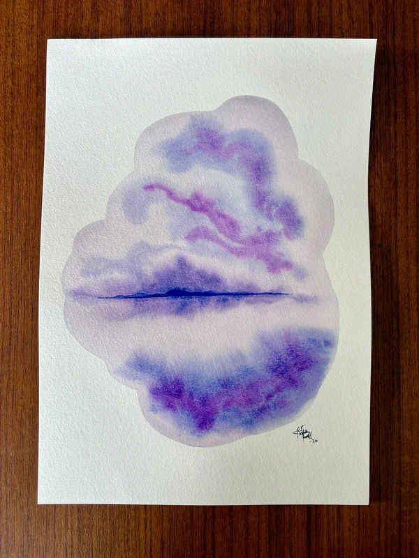 Akvarell Soft horizon av Isabella Thorsell