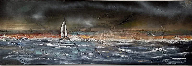 Oljemålning Into the storm av Donna Lee Johansson