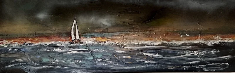 Oljemålning Beyond the storm av Donna Lee Johansson