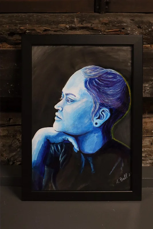 Akrylmålning Blue av Anastasia Ball