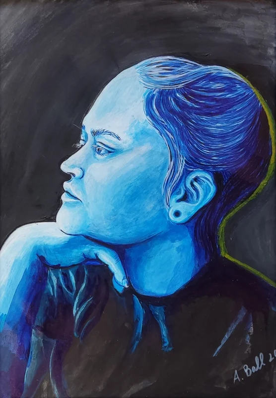Akrylmålning Blue av Anastasia Ball