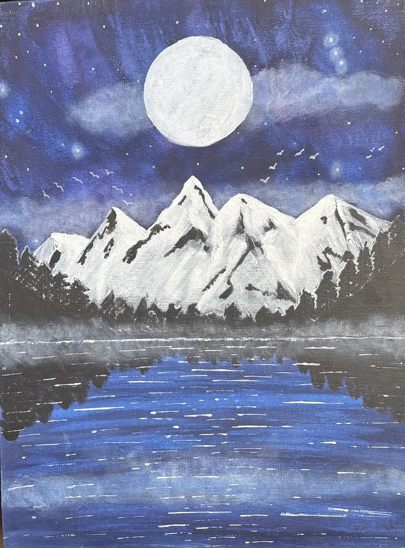 Akrylmålning Natten av Ann-Christin (Acmpainting) Martinsson