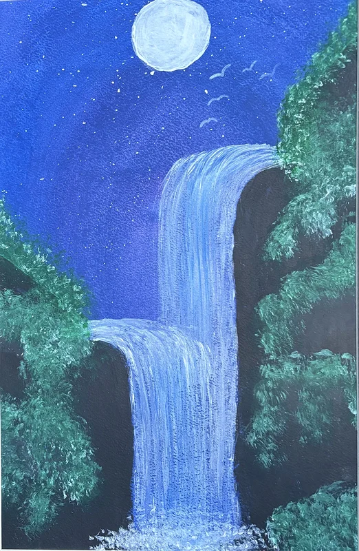 Akrylmålning Stilla vattenfall av Ann-Christin (Acmpainting) Martinsson