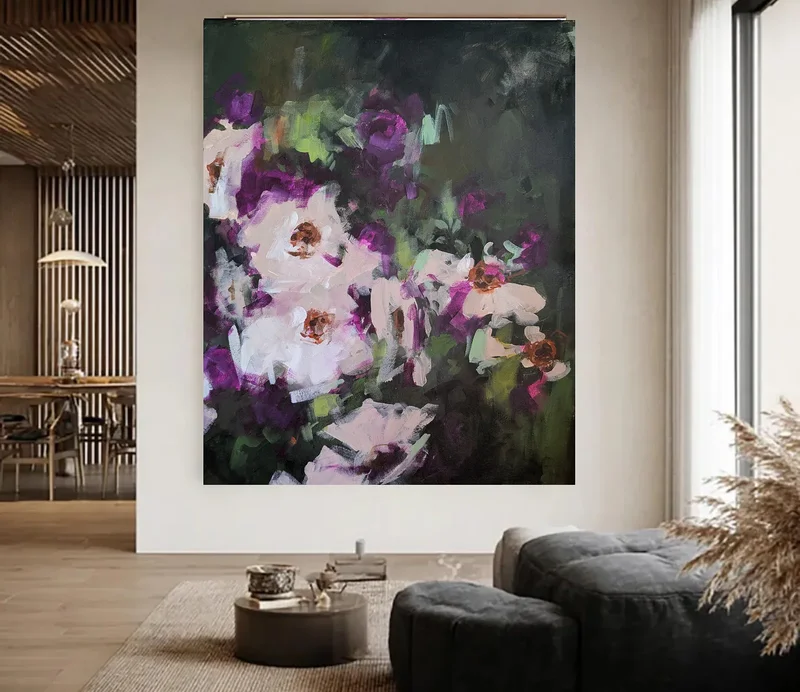 Akrylmålning Midnight garden av Tetiana K