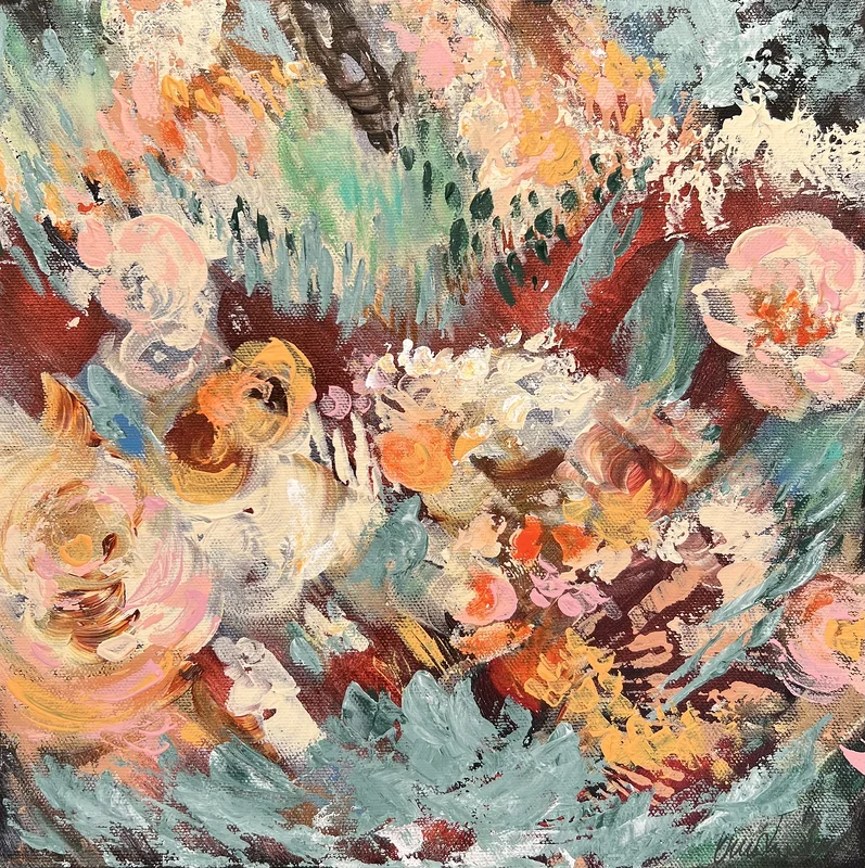 Akrylmålning Peaceful Bloom av Anne-lee Andersson