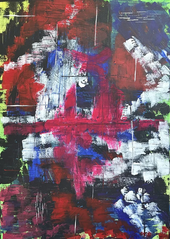 Akrylmålning Eldstunga av Ann-Christin (Acmpainting) Martinsson