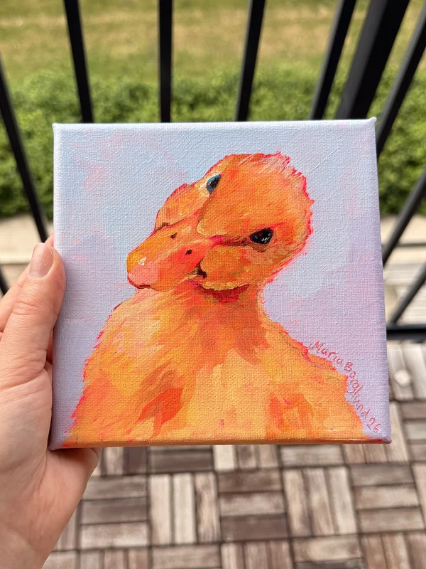 Akrylmålning Duck av Maria Borglund
