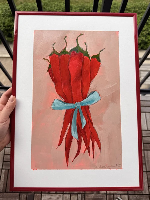 Akrylmålning Chili Bouquet av Maria Borglund