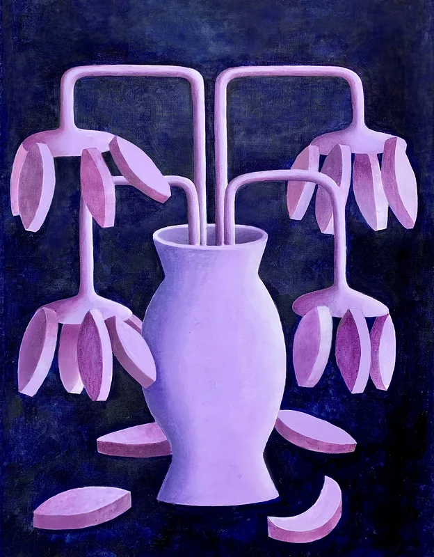 Oljemålning Nattblommor (Nightflowers) av Fredrika Ahlund